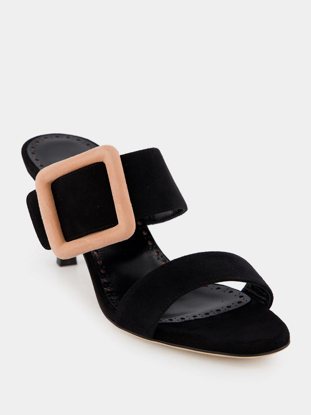 Gable Suede Buckle Open-Toe 70mm Mules - Image 6