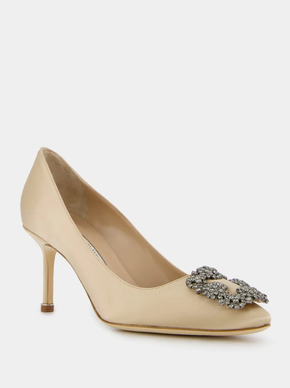Hangisi 70mm Champagne Jewel Buckle Pumps - Image 2