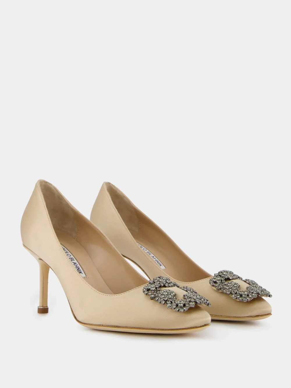 Hangisi 70mm Champagne Jewel Buckle Pumps - Image 3