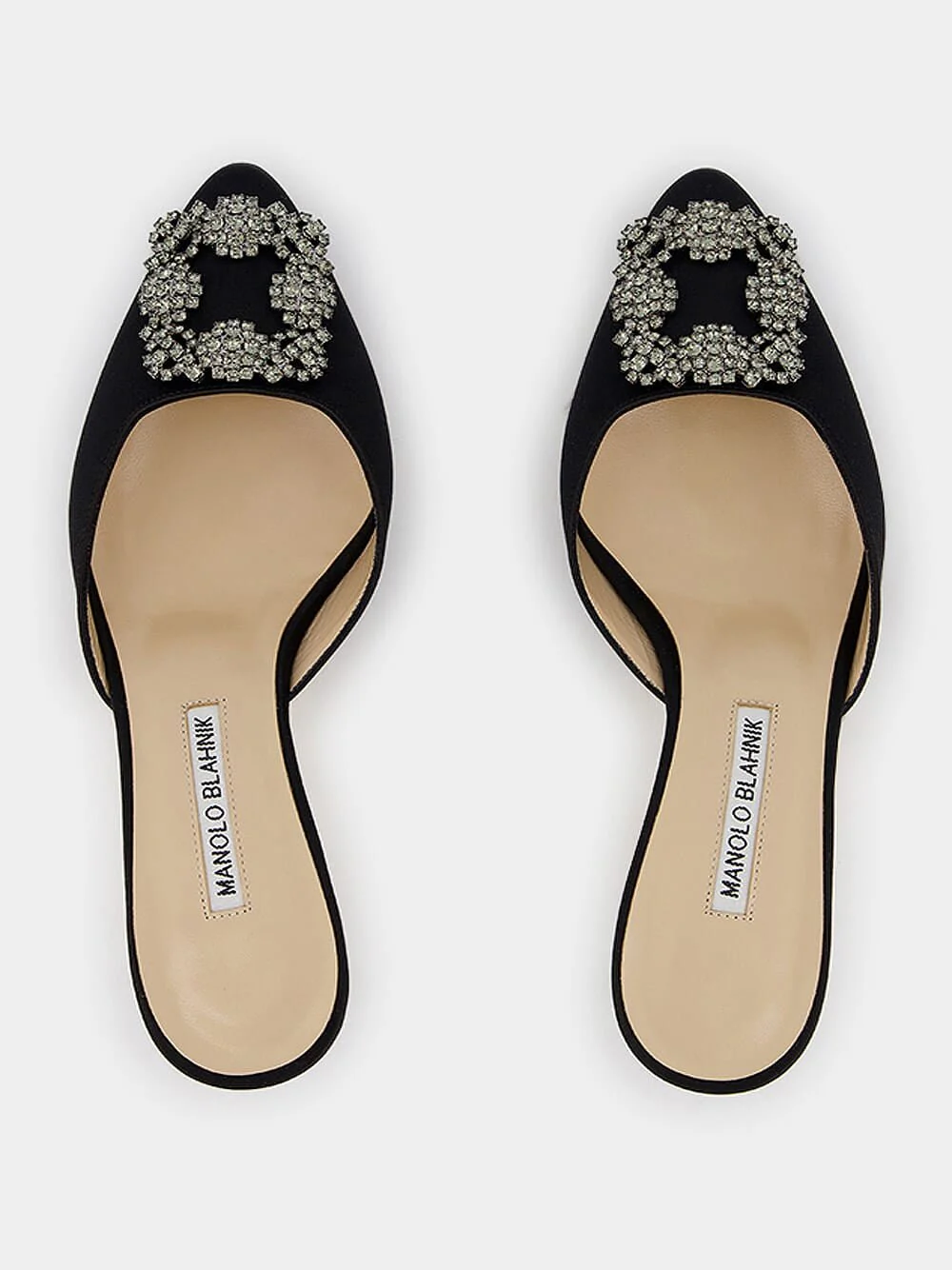 Hangisimu Black Satin Jewel Mules - Image 4