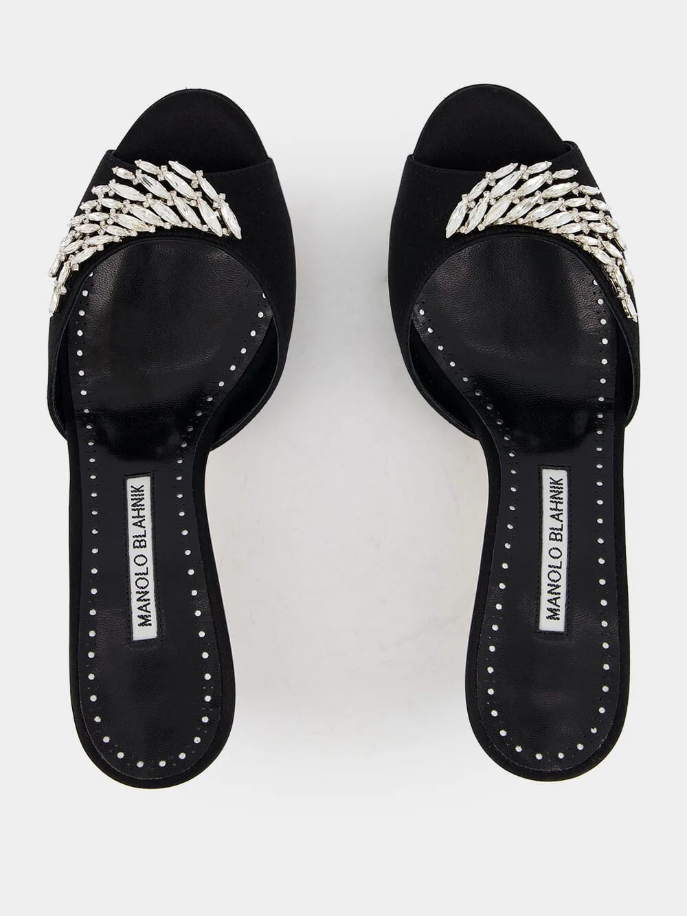 Lumada Black Satin Jewel Mules - Image 4