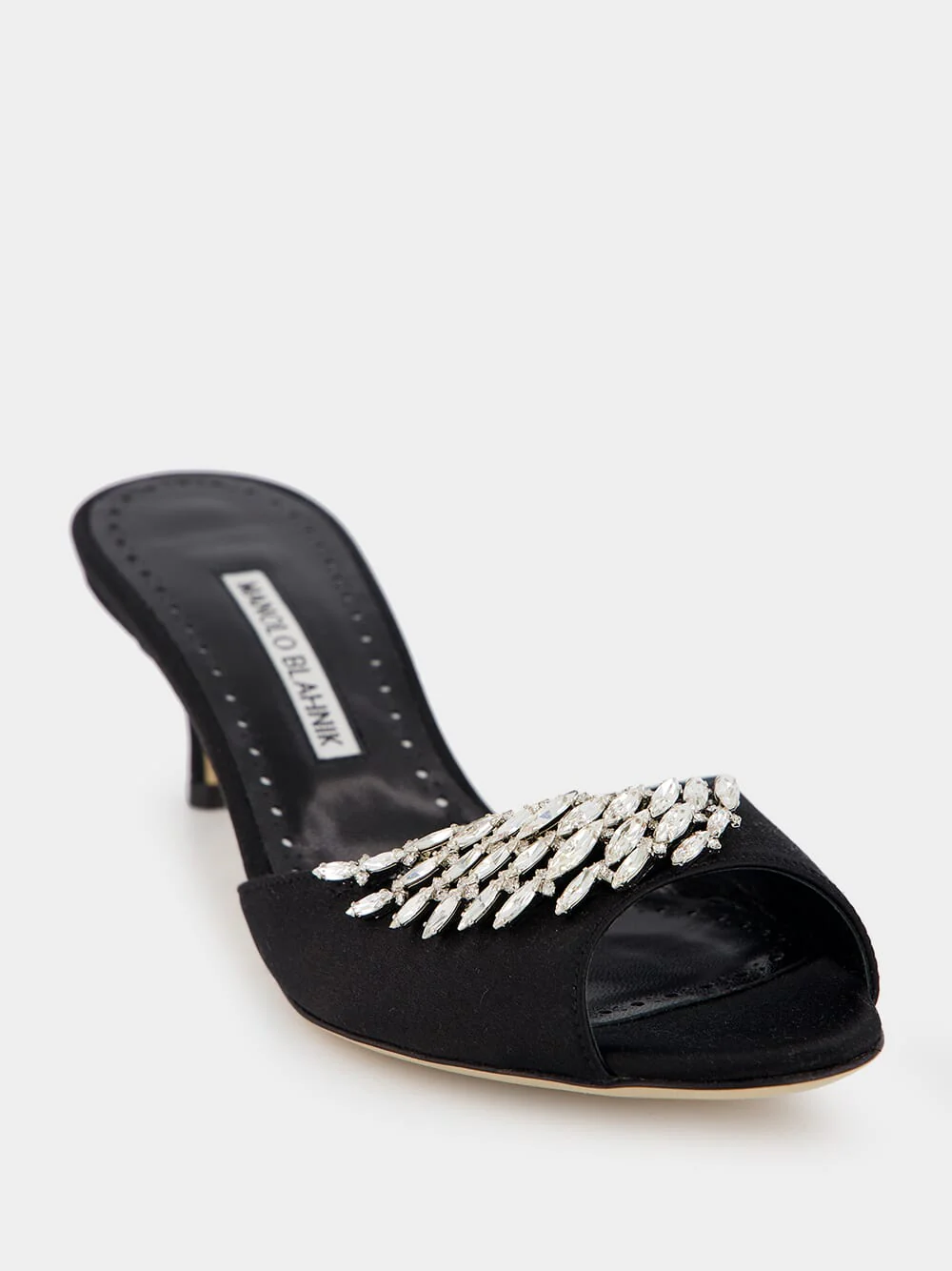 Lumada Black Satin Jewel Mules - Image 6