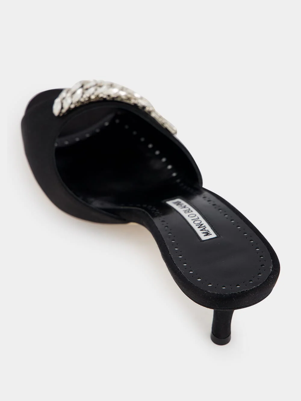 Lumada Black Satin Jewel Mules - Image 7