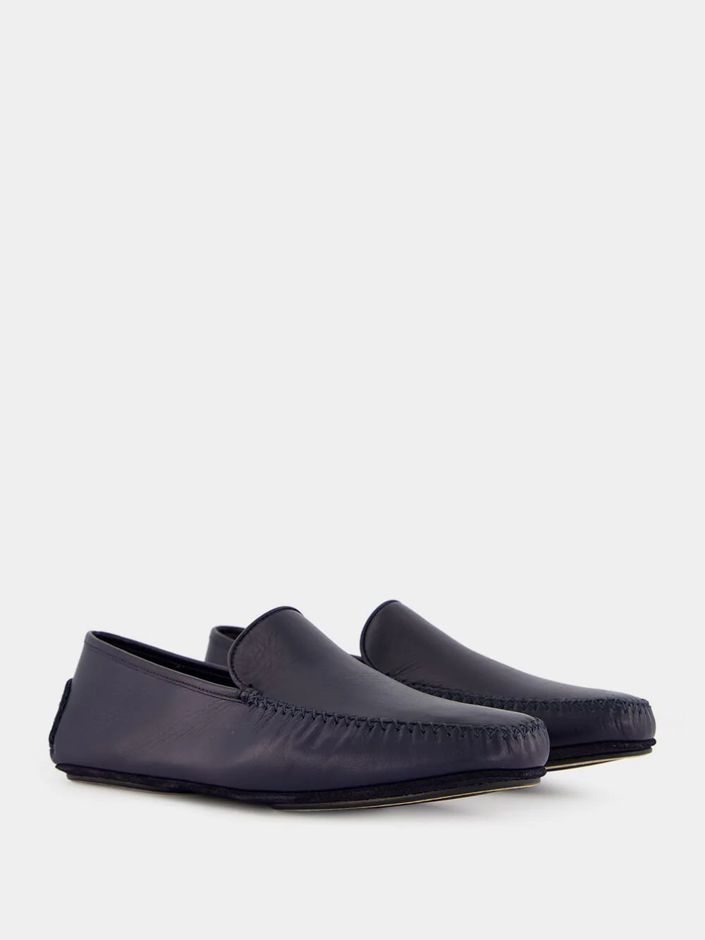 Mayfair Navy Leather Loafers - Image 3