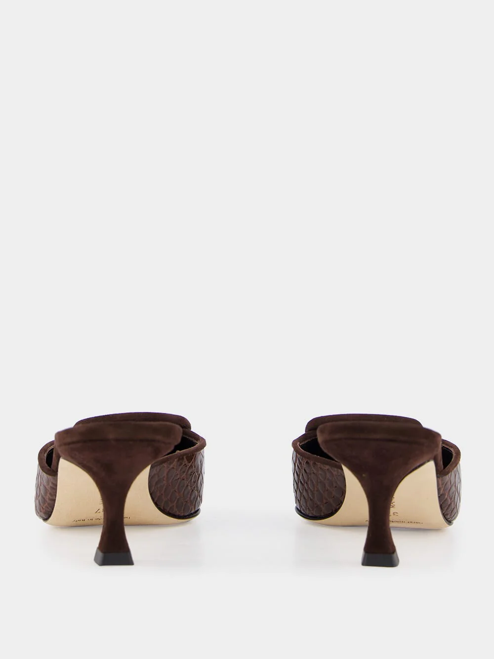 Maysalebi Brown Calf Leather Buckle Detail Mules - Image 5
