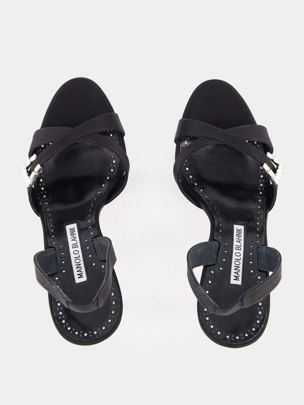 Ramisli Black Satin Slingback Sandals - Image 4