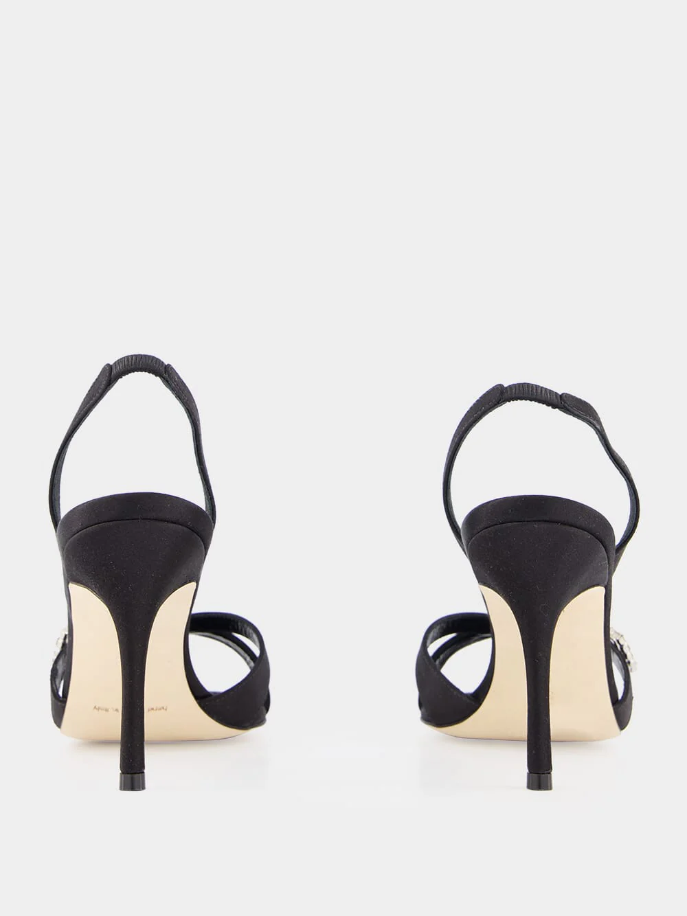 Ramisli Black Satin Slingback Sandals - Image 5