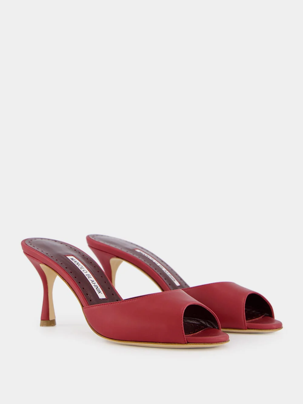 Red Leather Jada Mules - Image 3