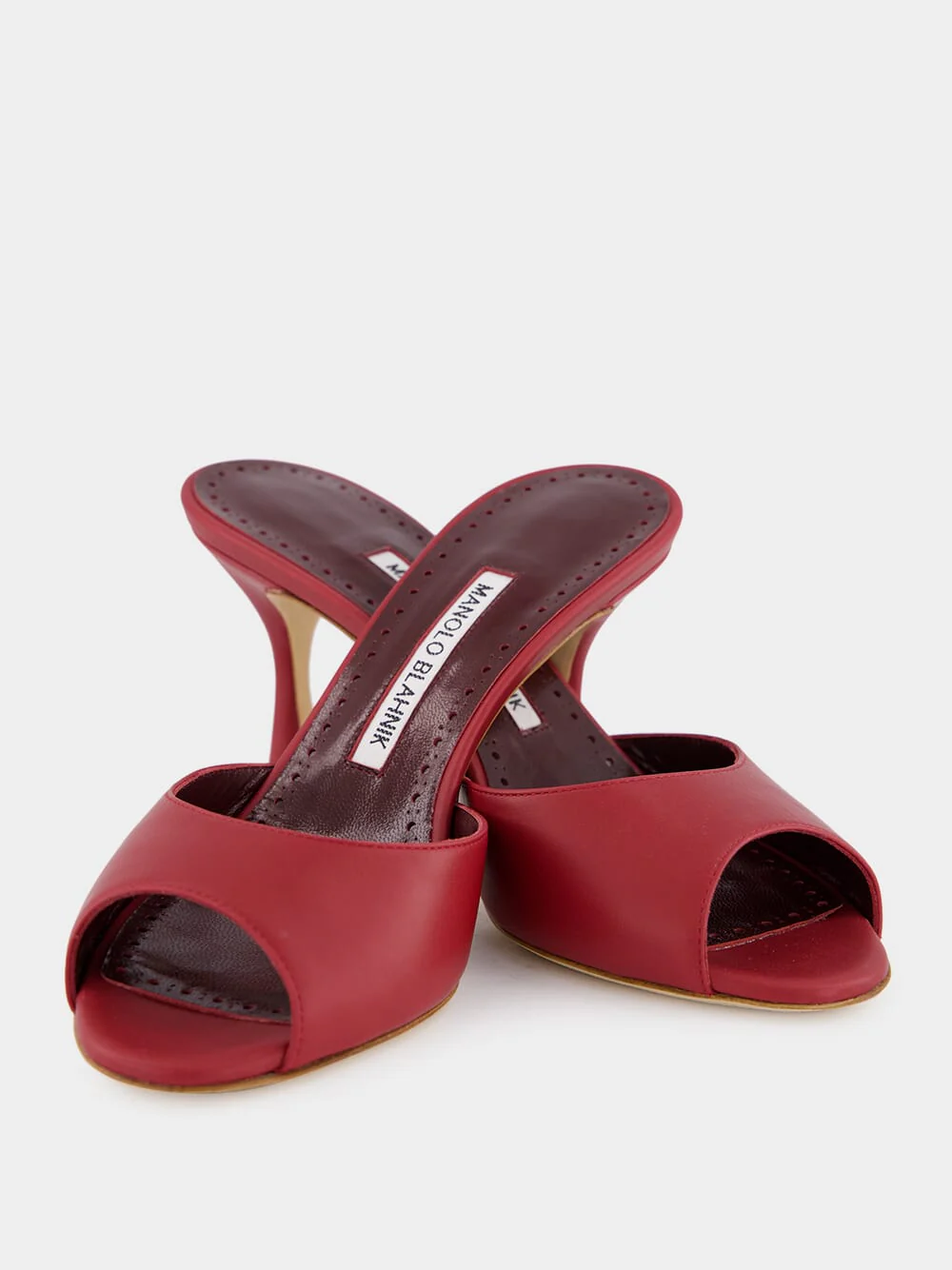 Red Leather Jada Mules - Image 6