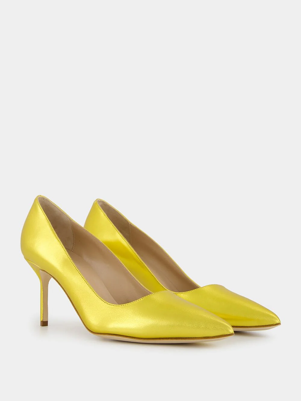 Tora 70mm Yellow Leather Pumps - Image 3