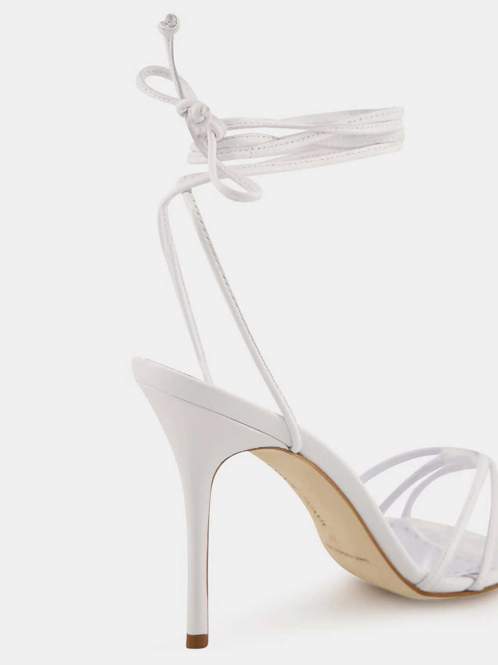 White Ankle-Tie Nappa Leather Sandals - Image 4