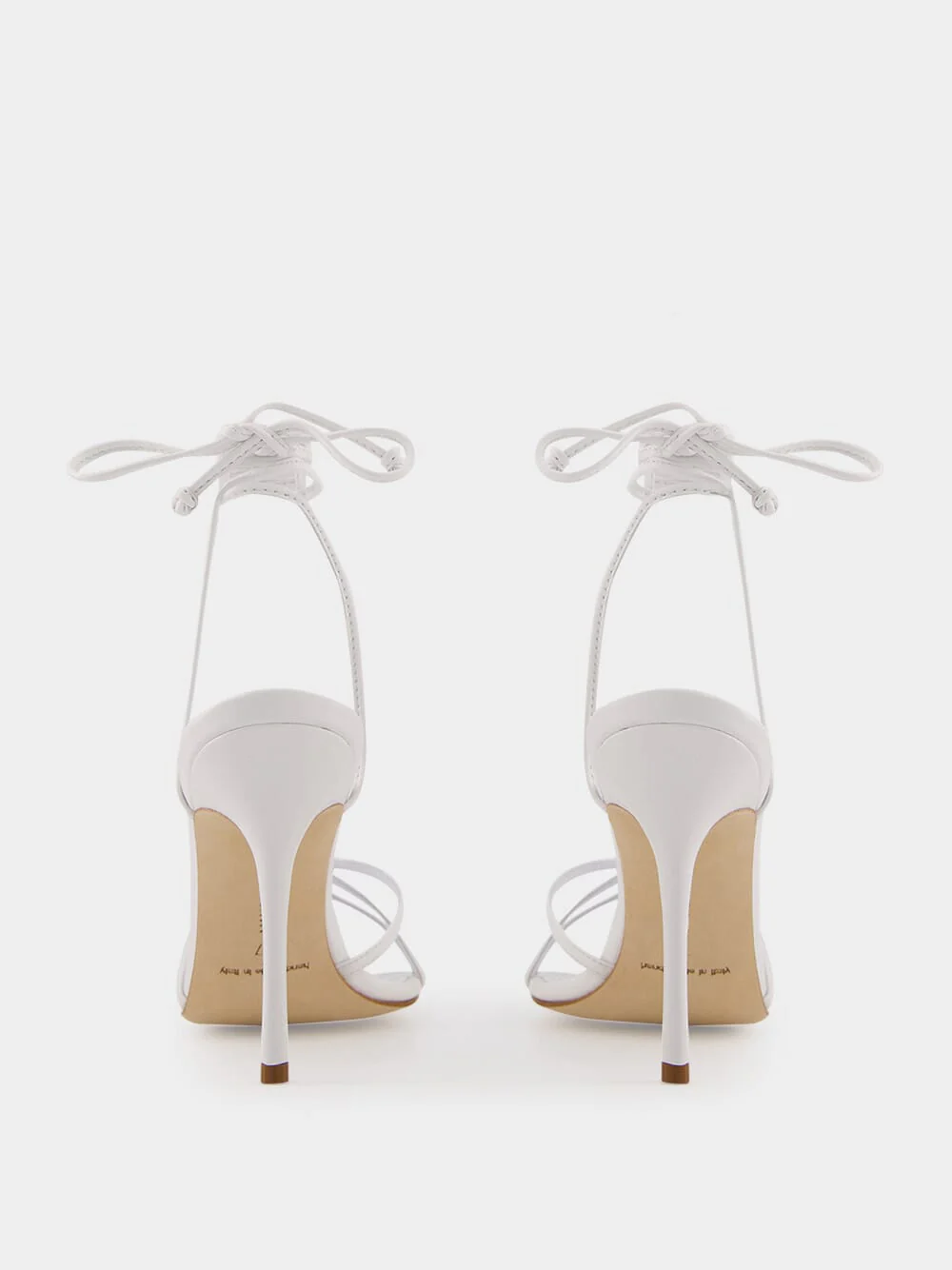 White Ankle-Tie Nappa Leather Sandals - Image 7