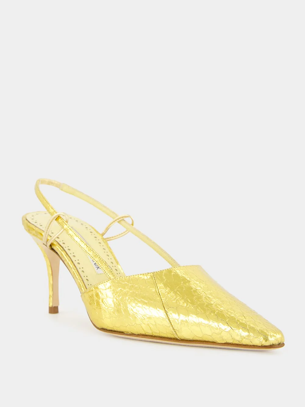 Touki Gold Elaphe Leather Slingback Pumps - Image 2