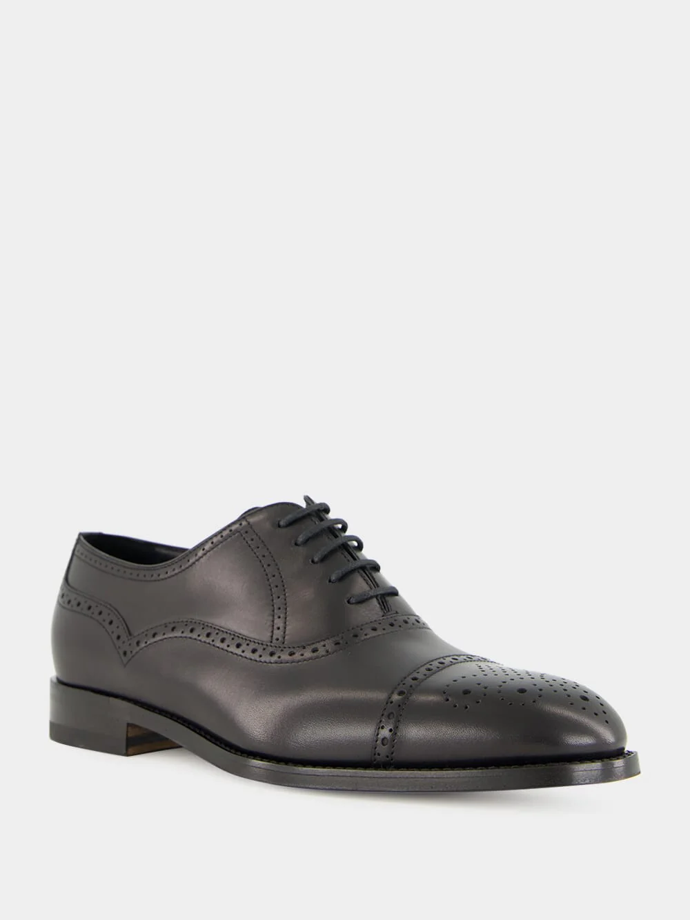 Witney Black Leather Brogue Oxfords - Image 2