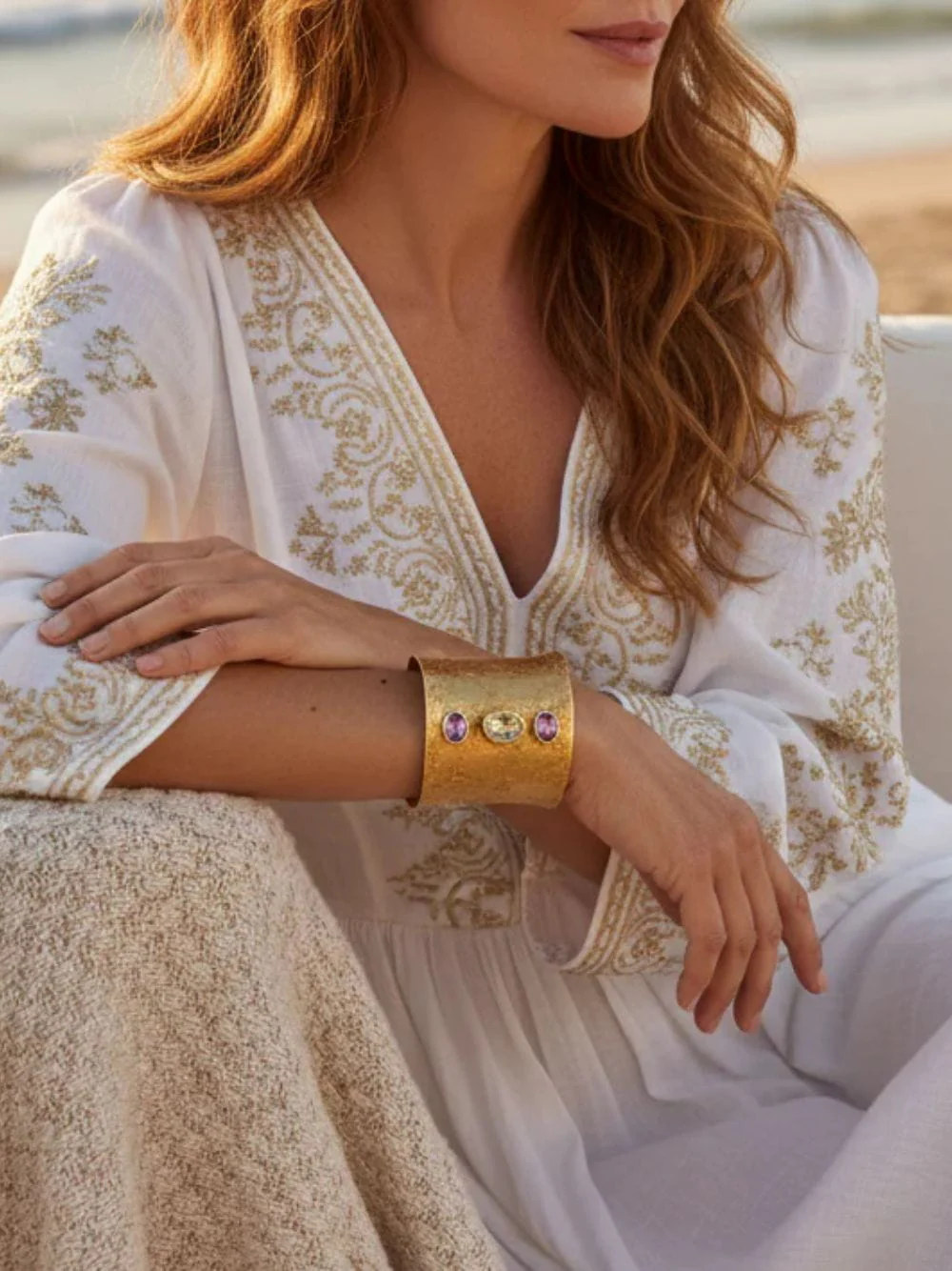 Gold Desert Bracelet with Amethysts - Image 2
