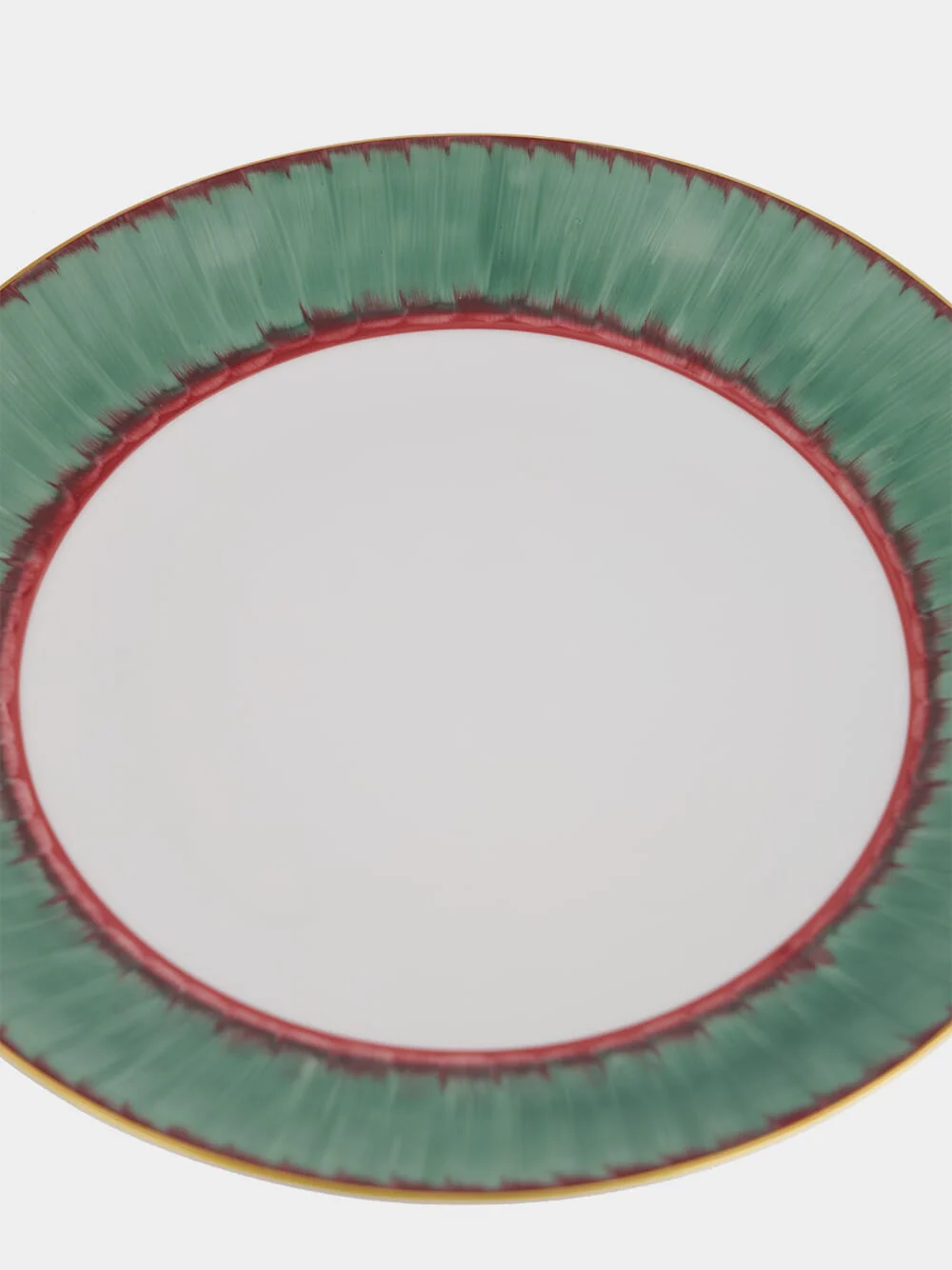 Dinner Plate Coupe Ruban in Green Gray and Deep Wine - Image 4