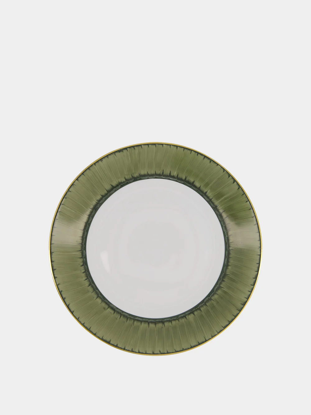 Salad/Dessert Plate Coupe Panache in Snake Green and Khaki