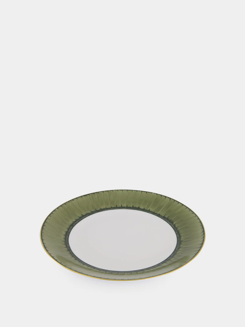 Salad/Dessert Plate Coupe Panache in Snake Green and Khaki - Image 2