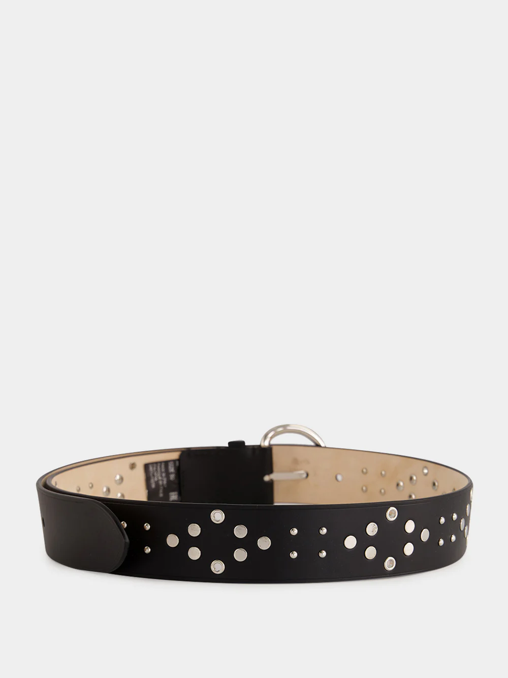 Black Studded Leather Belt - Image 2