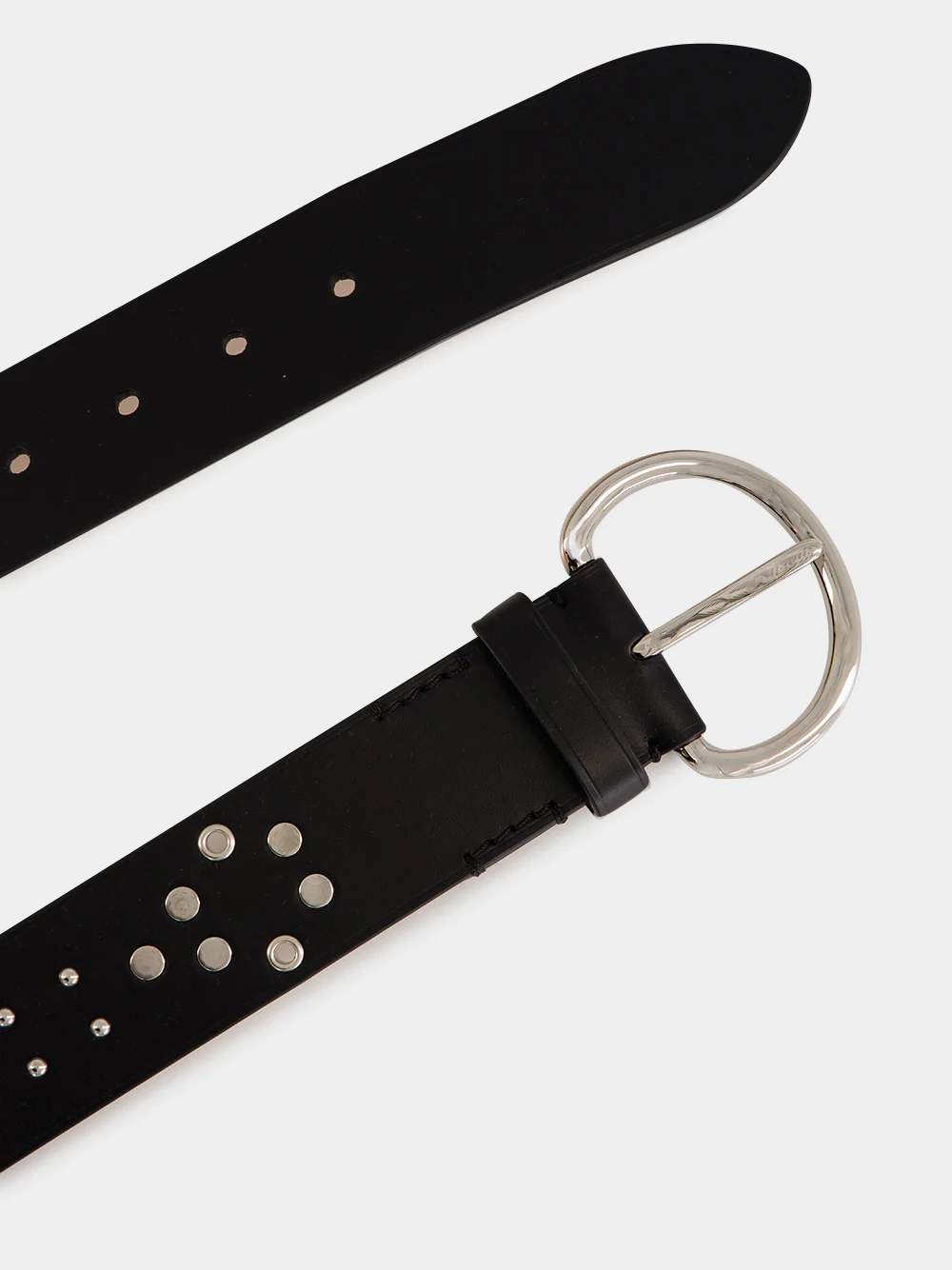 Black Studded Leather Belt - Image 3