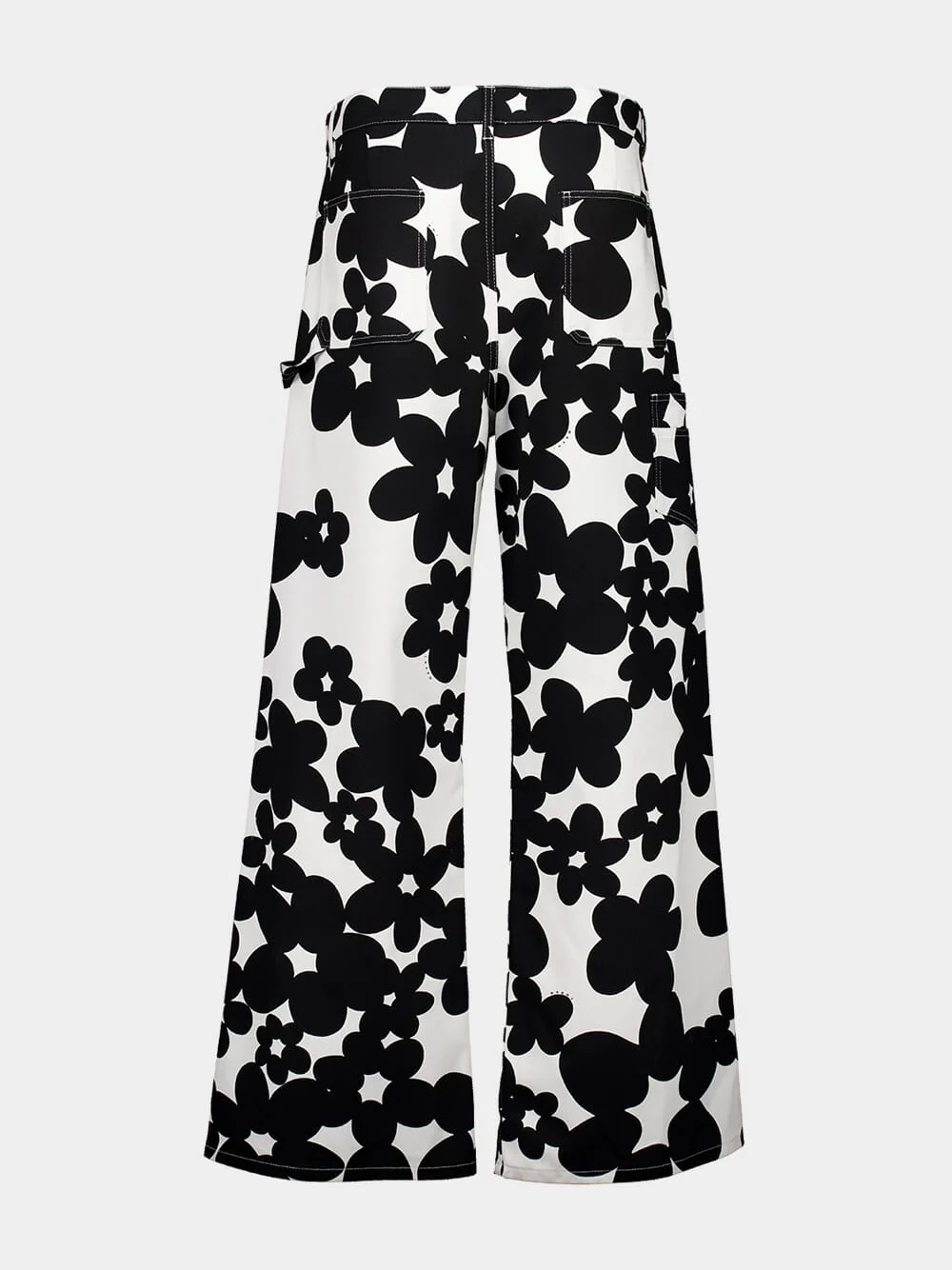 Black and White Dillies Print Cotton Cargo Pants - Image 3