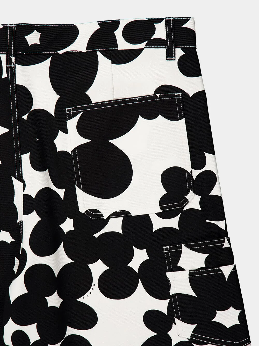 Black and White Dillies Print Cotton Cargo Pants - Image 5