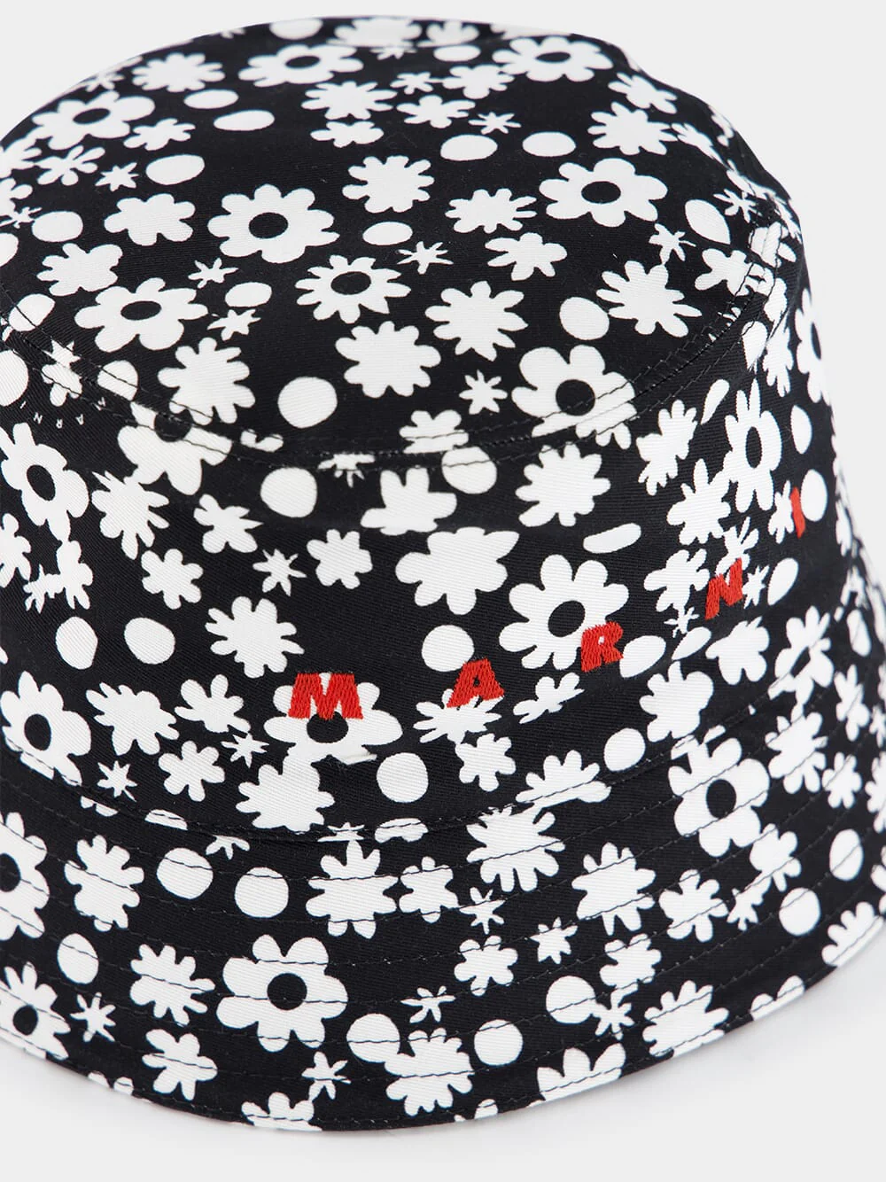 Black and White Pop Fields Cotton Bucket Hat - Image 3