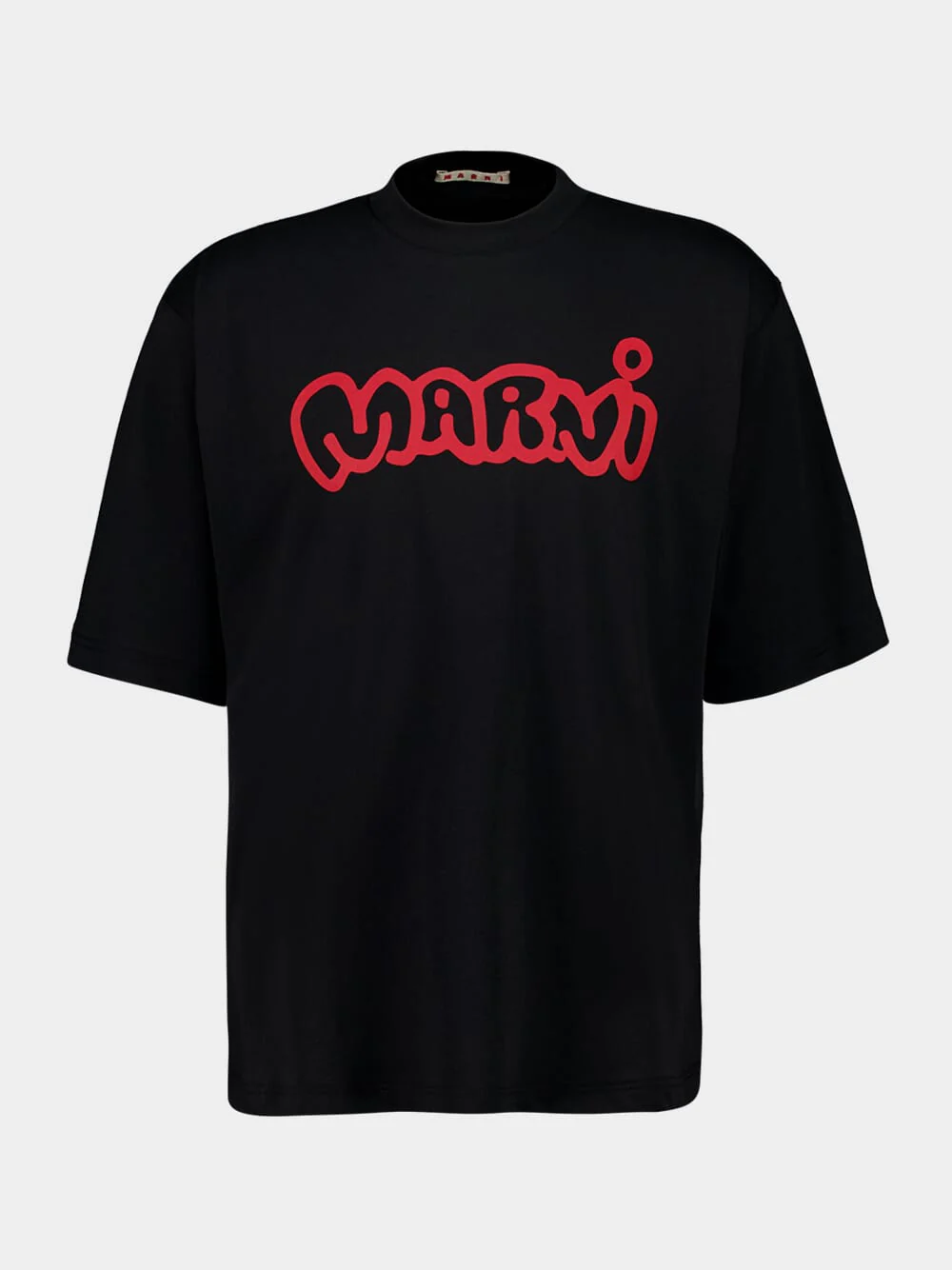 Black Cotton Red Logo T-Shirt