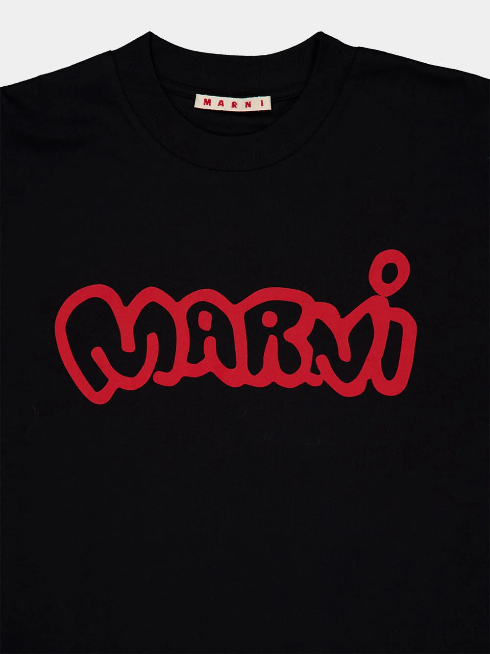 Black Cotton Red Logo T-Shirt - Image 3