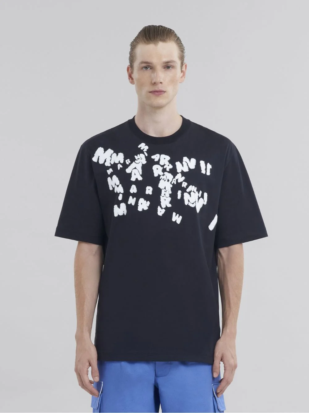 Black Cotton T-Shirt with Caos Logo