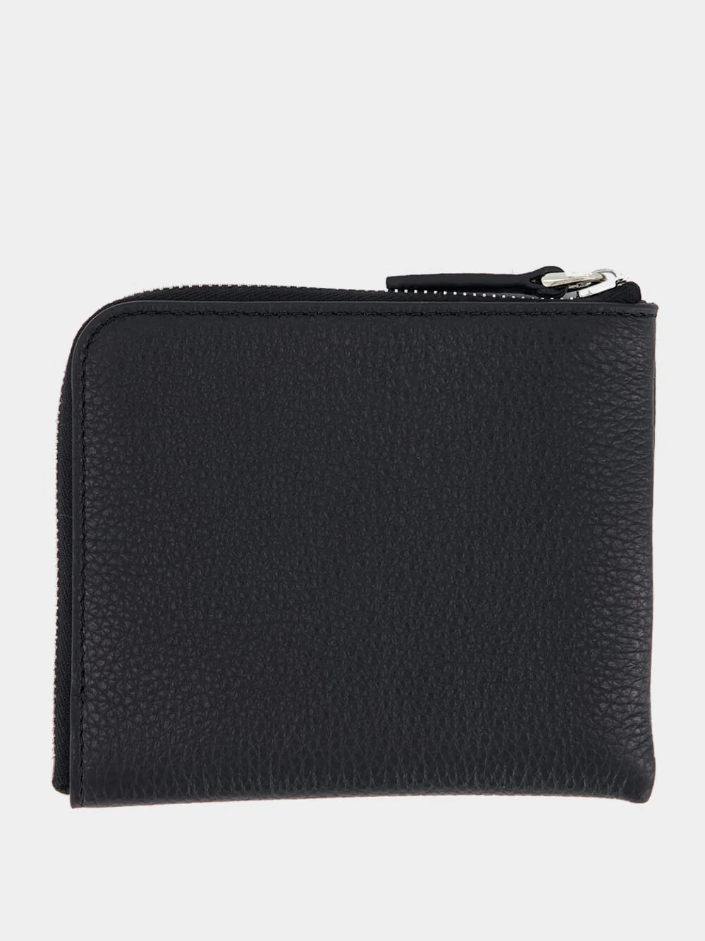 Black Leather Zip-Around Wallet - Image 2