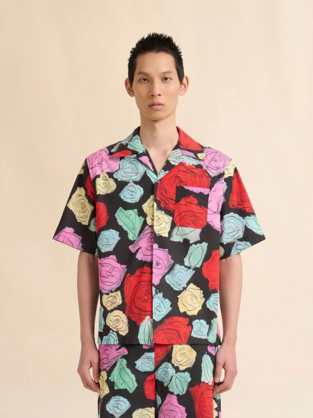 Black Poplin Bowling Shirt with Orion Print - Image 2