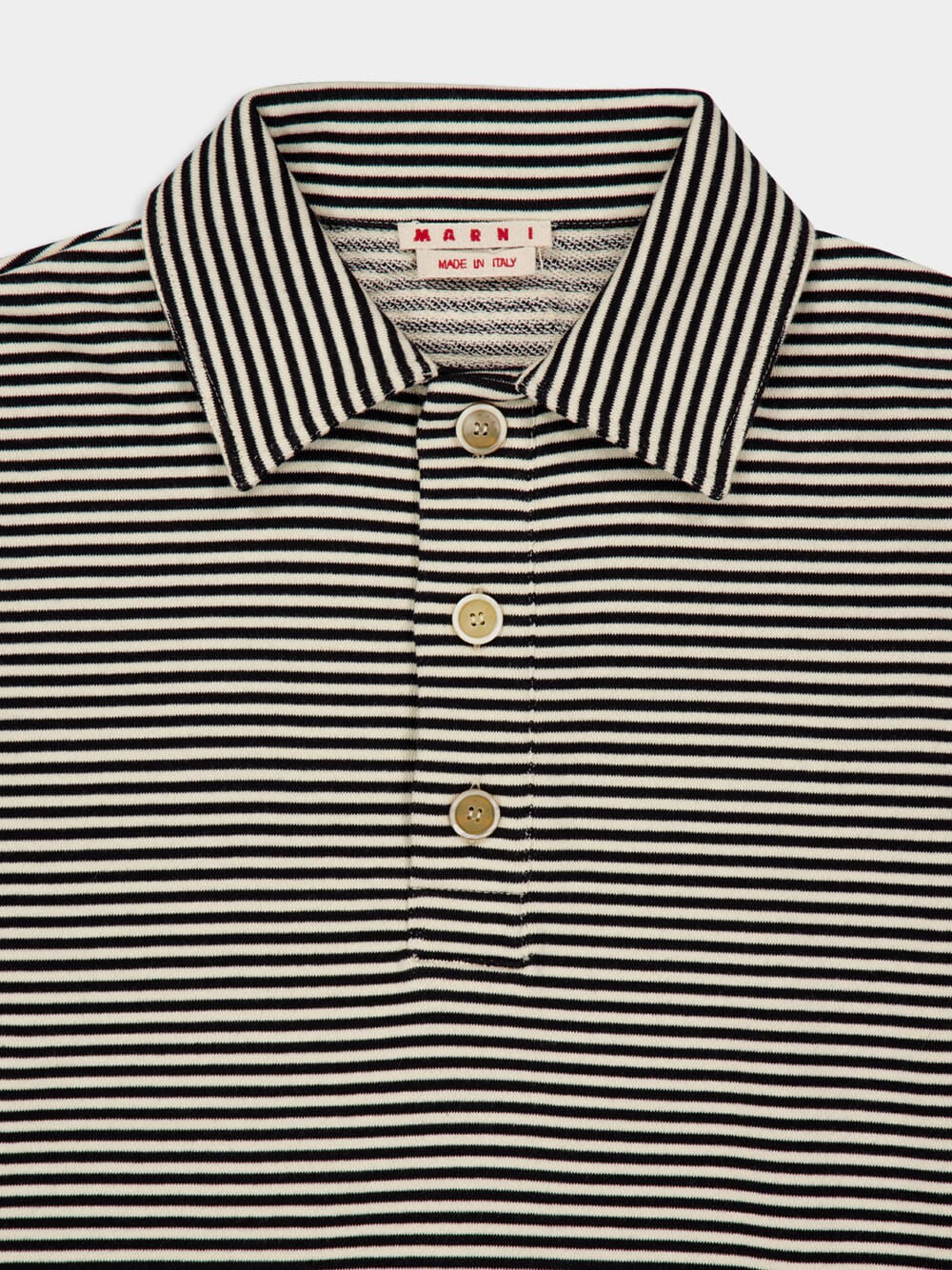 Black Striped Cotton Polo Sweatshirt - Image 3