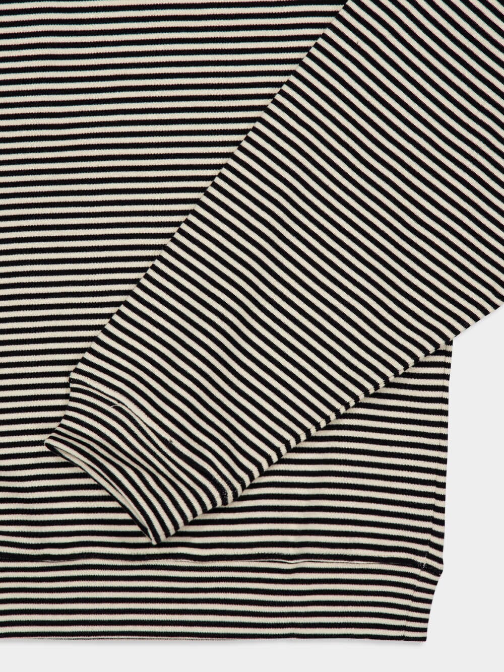Black Striped Cotton Polo Sweatshirt - Image 4