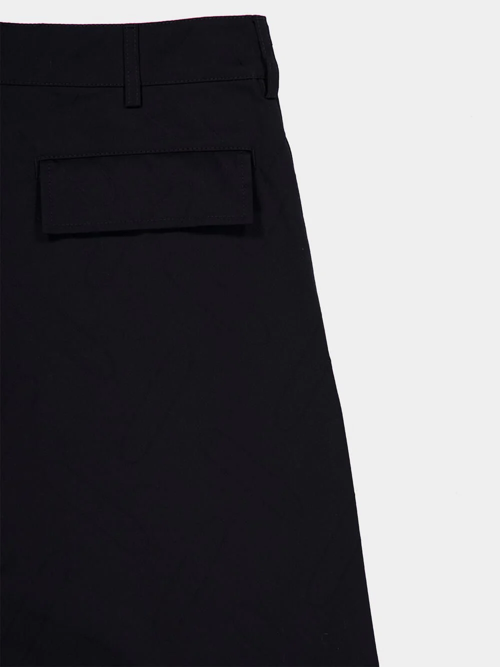 Black Woven Cotton Cargo Shorts - Image 8