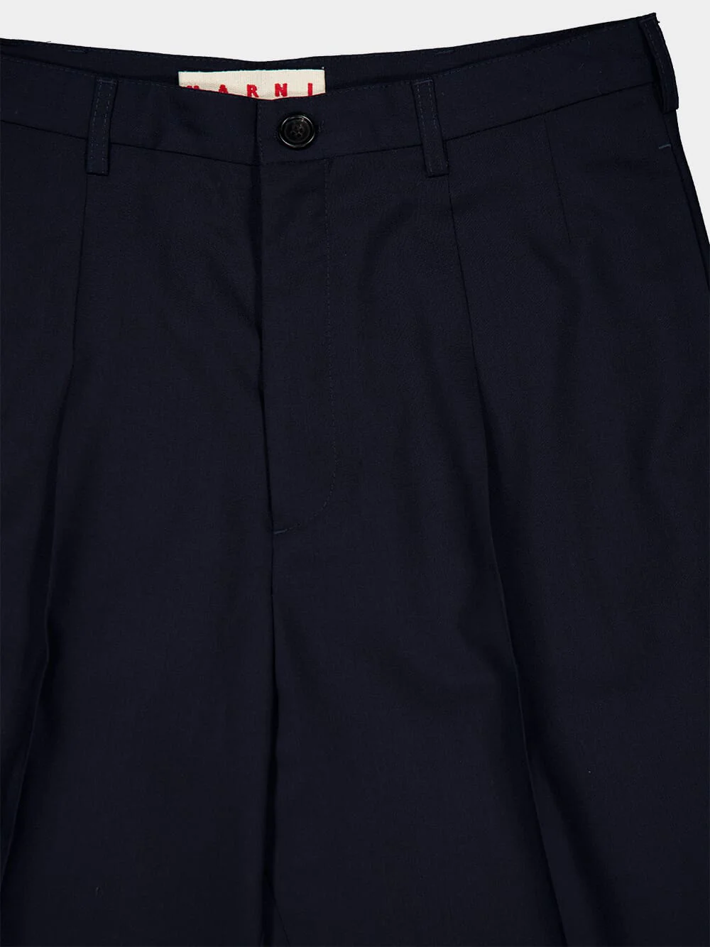 Blue Black Virgin Wool Relaxed Trousers - Image 3