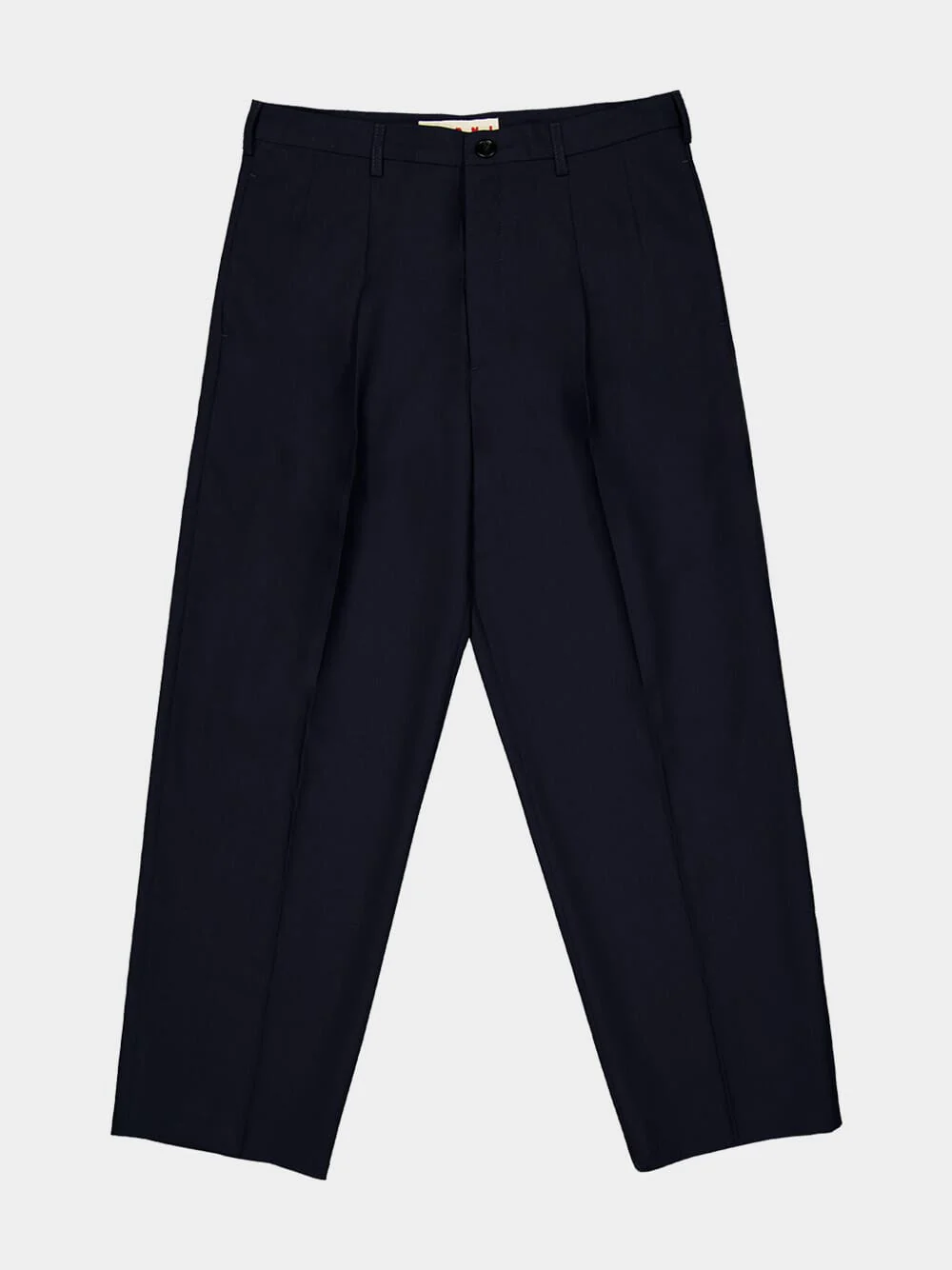 Blue Black Virgin Wool Relaxed Trousers - Image 5