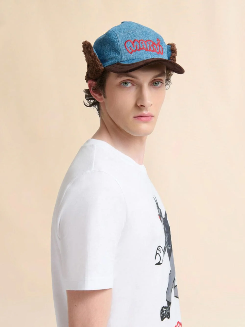 Blue Denim Aviator Baseball Cap - Image 2