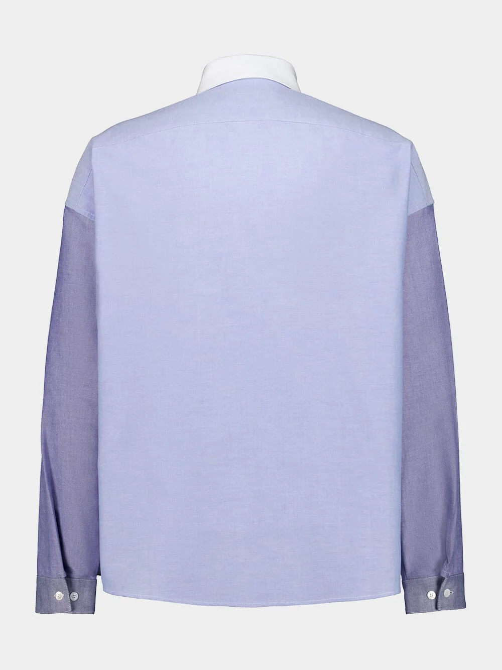 Blue Two-Tone Cotton Buttoned Shirt - Image 2