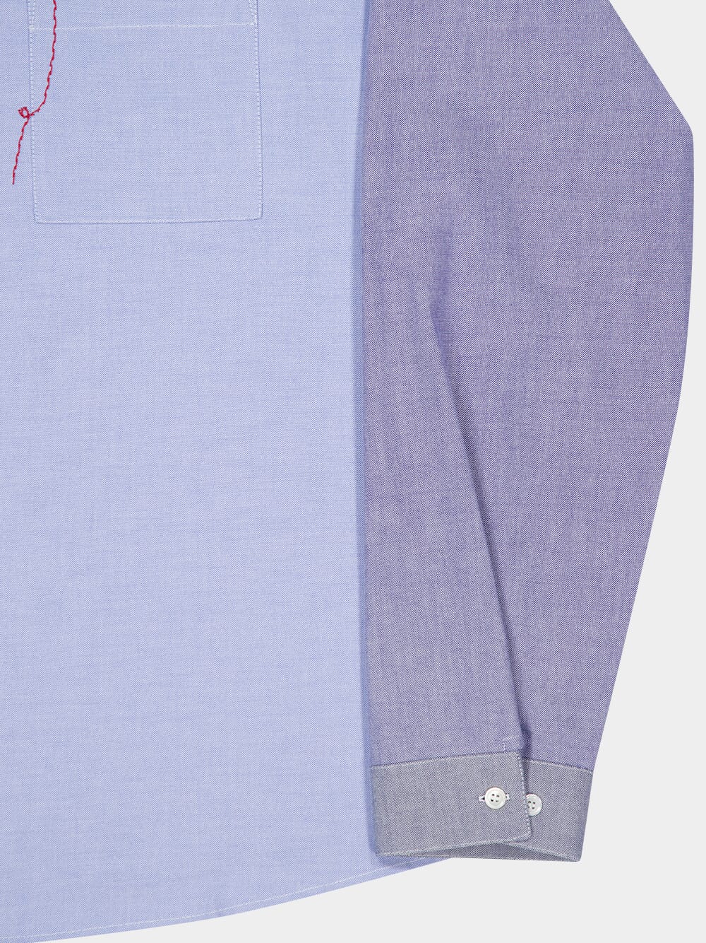 Blue Two-Tone Cotton Buttoned Shirt - Image 4