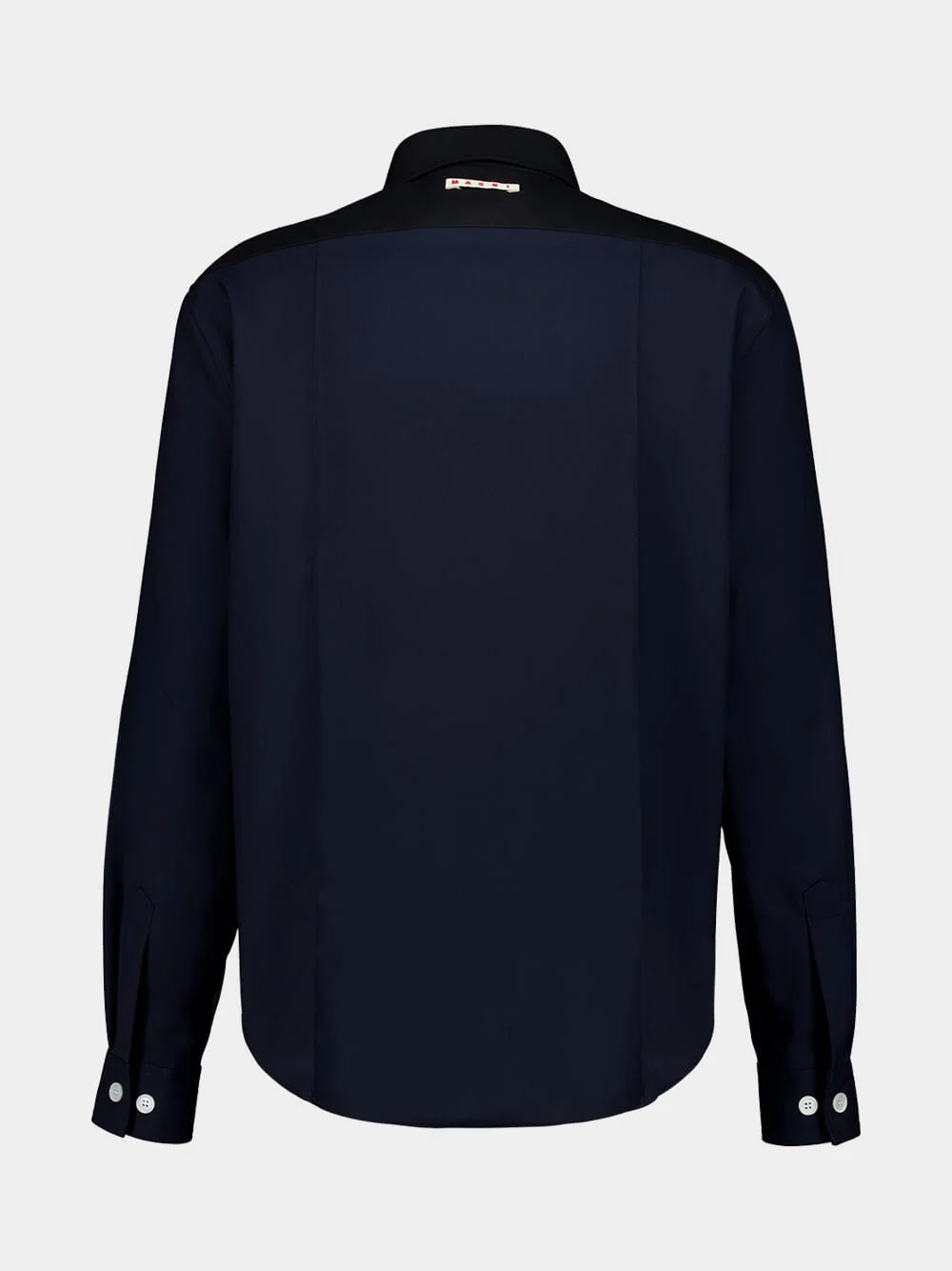 Blue Virgin Wool Long-Sleeve Shirt - Image 2