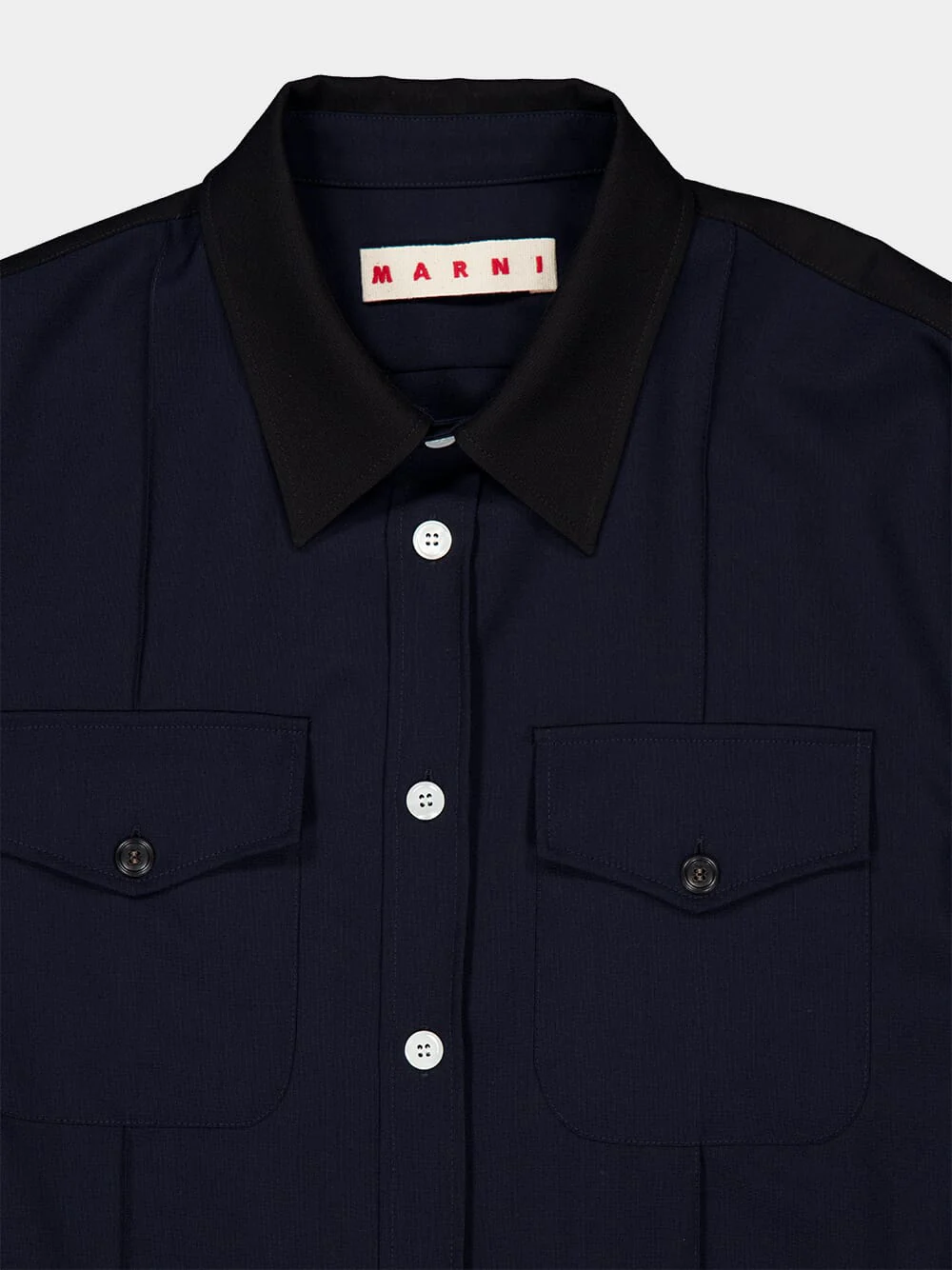 Blue Virgin Wool Long-Sleeve Shirt - Image 3
