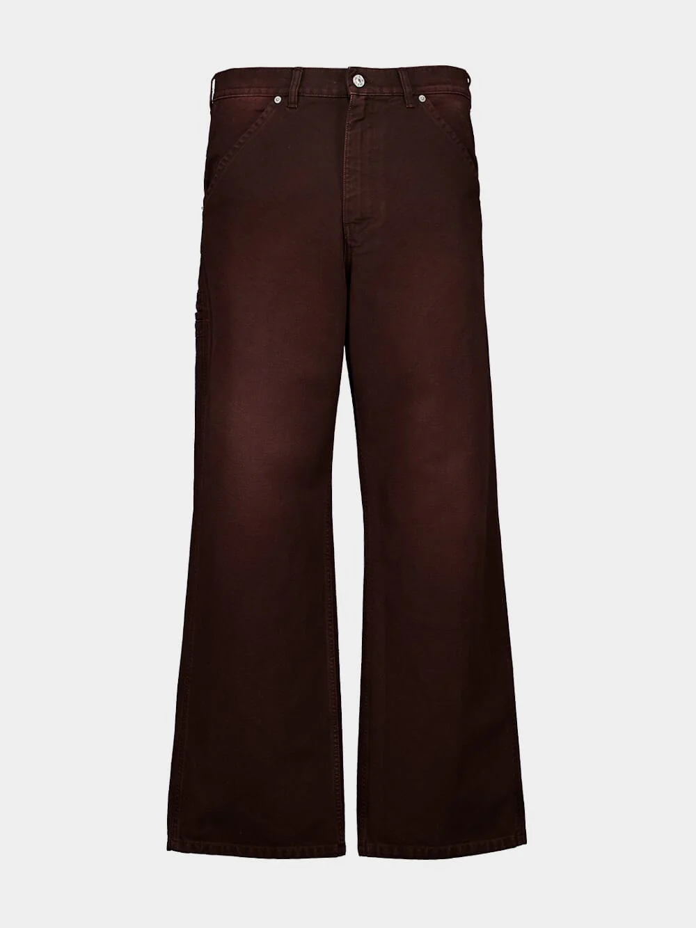 Cacao Canvas Pants with Logo Flag Patch