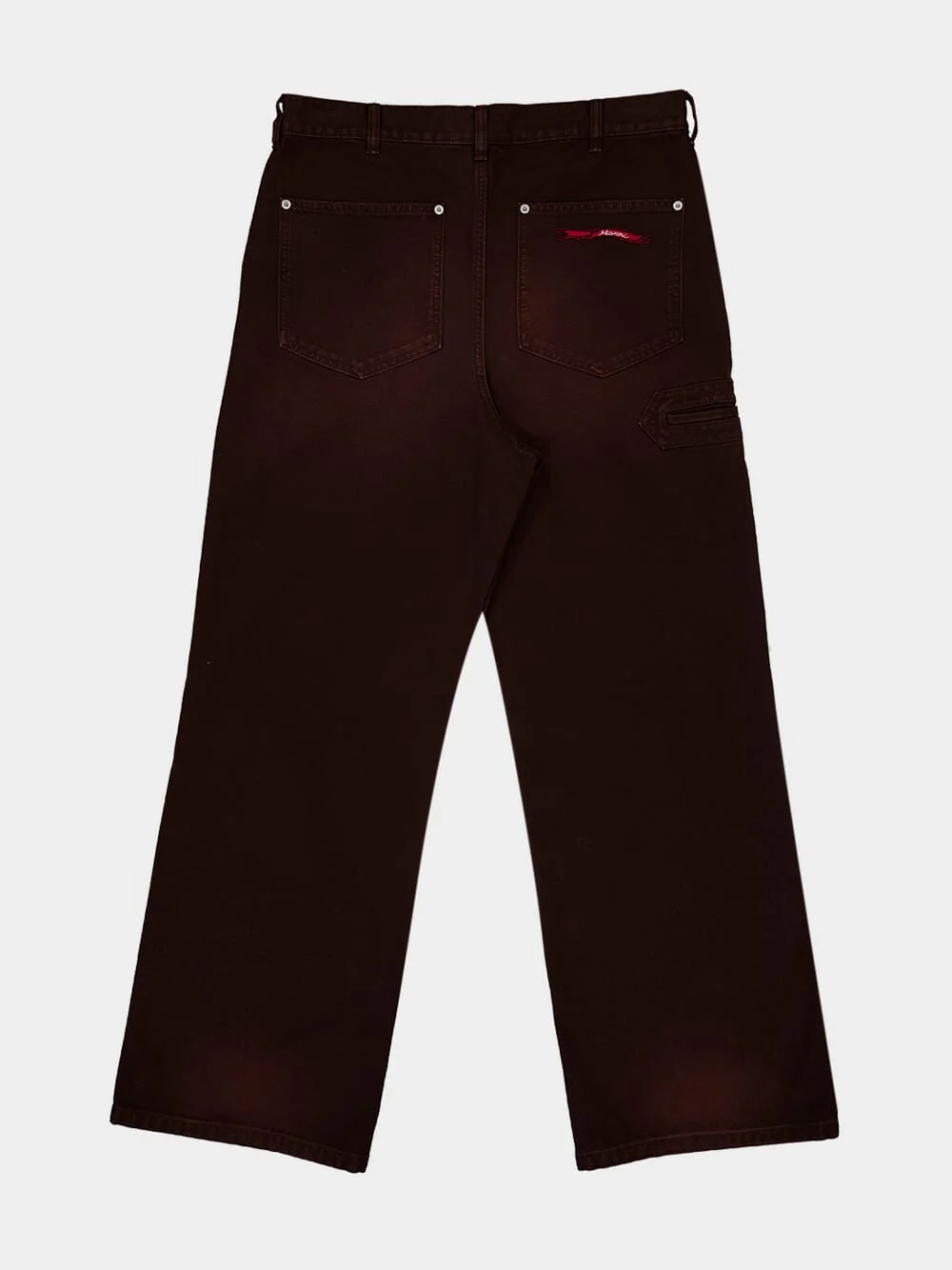 Cacao Canvas Pants with Logo Flag Patch - Image 6