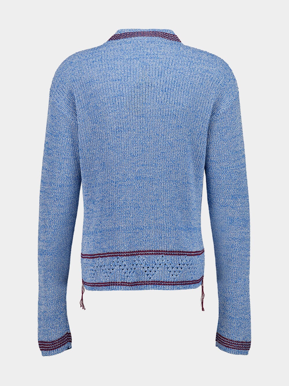 Celeste Blue Mouliné Cotton Sweater - Image 3