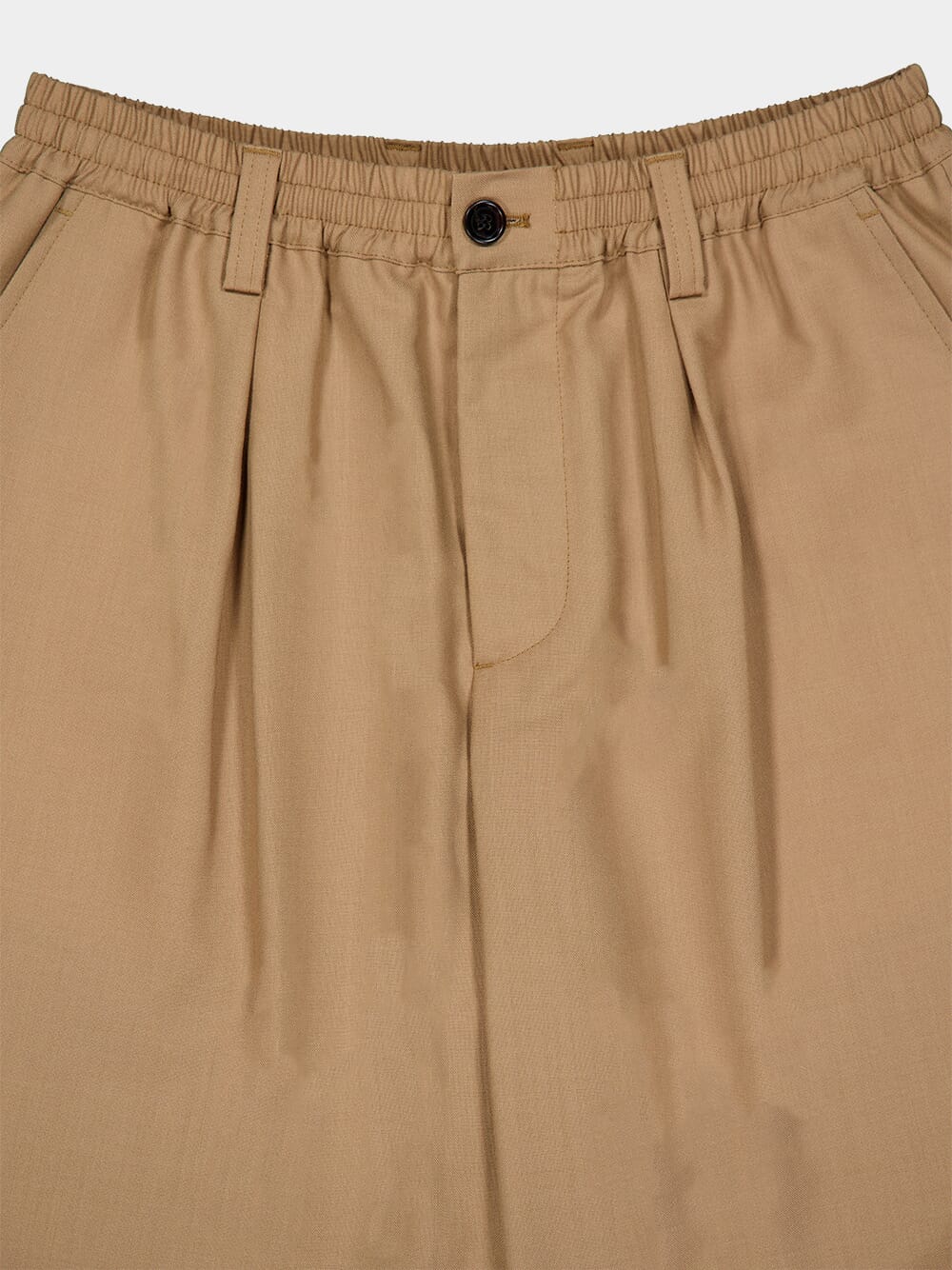 Beige Wool Bermuda Shorts - Image 3