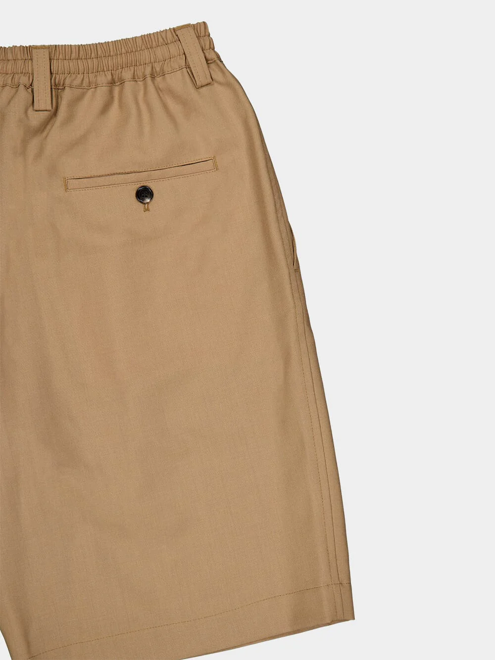 Beige Wool Bermuda Shorts - Image 4