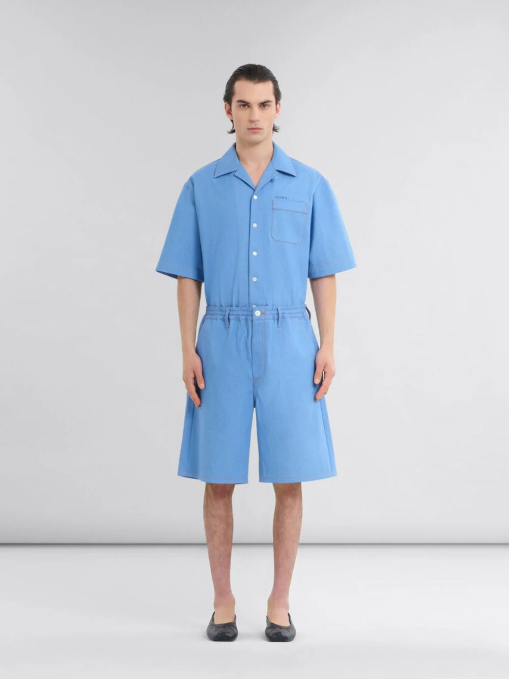 Blue Denim Boxer Shorts - Image 2