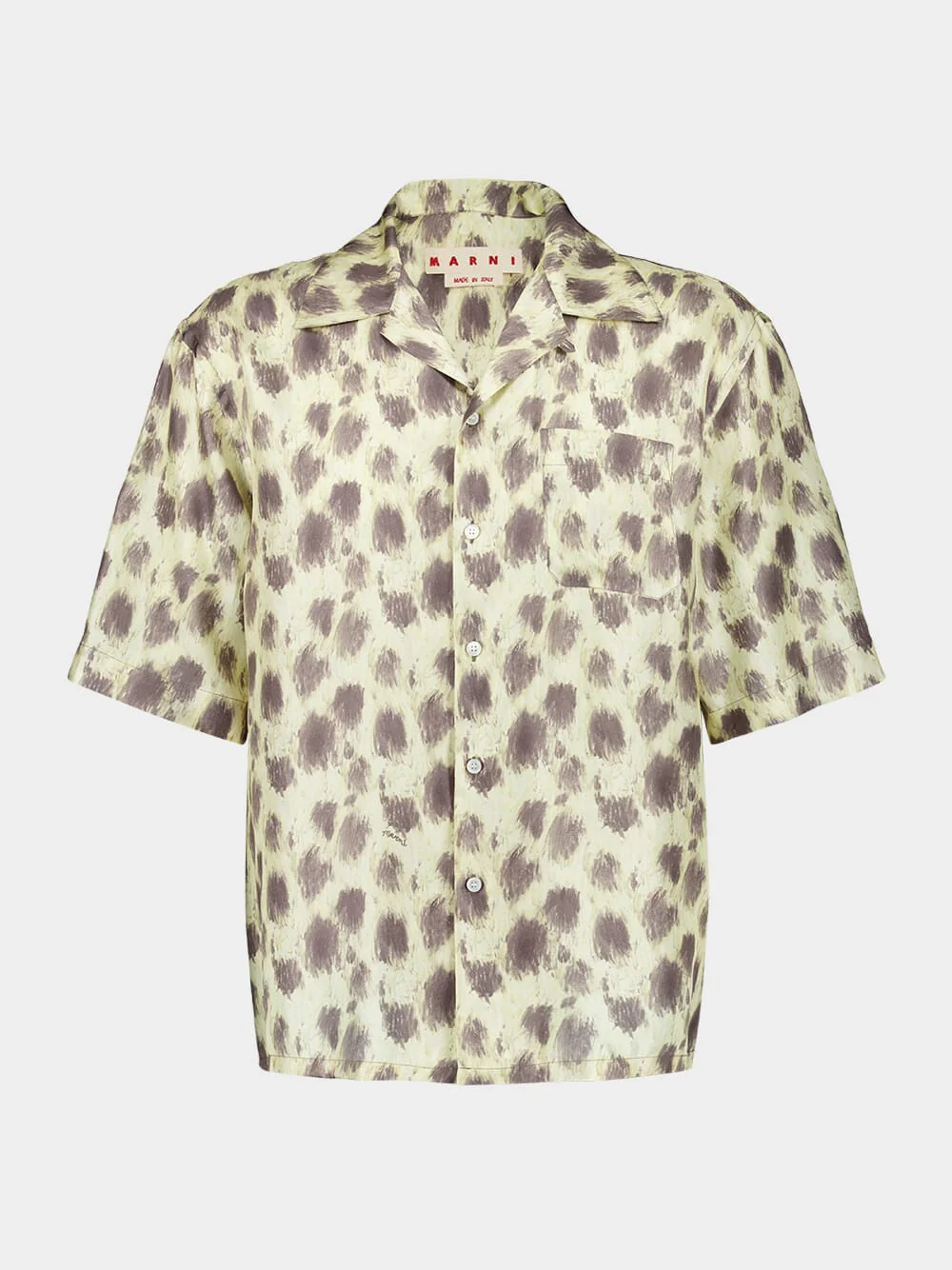Crayon Leopard Prints Silk Bowling Shirt - Image 2