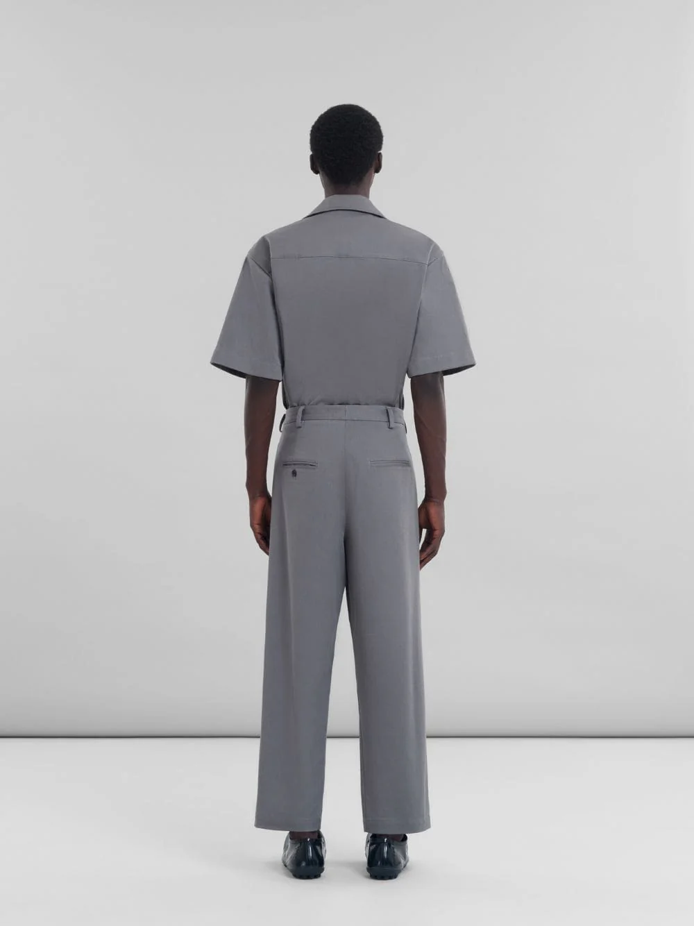 Grey Gabardine Classic Trousers - Image 5